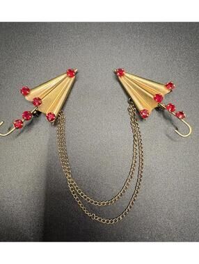 Vintage Sterling Umbrella Sweater Guard/ Brooch